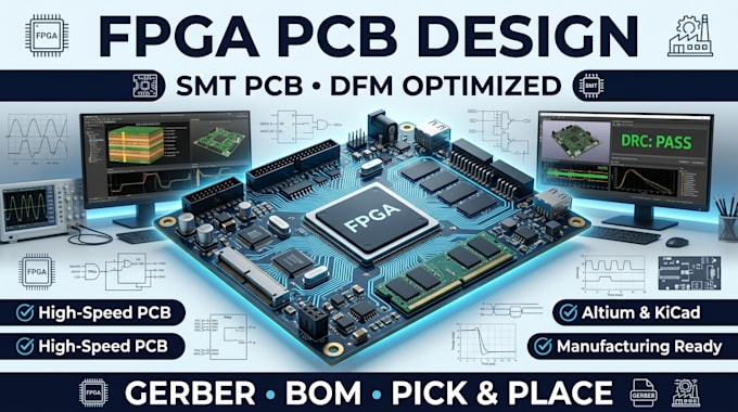 design fpga pcb smt pcb and dfm optimized layout with gerber files