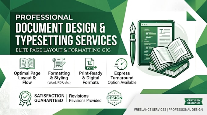 do professional book typesetting and document formatting