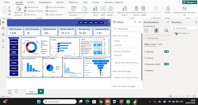 create professional power bi dashboards and HR analytics reports