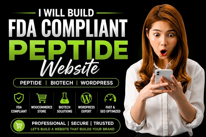 build fda compliant peptide website peptide wordpress website biotech website