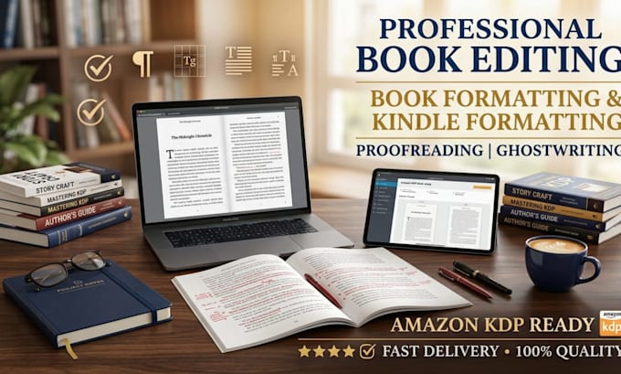 book ghostwriting, proofreading, ebook editing, formatting,