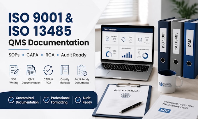 create iso 9001, iso 13485 sop, qms, capa and quality documentation