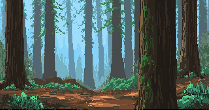 create 8bit 16bit pixel art background landscape scenery wallpaper environment