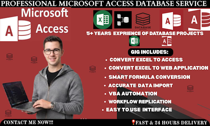 convert excel spreadsheet to microsoft access database and web application
