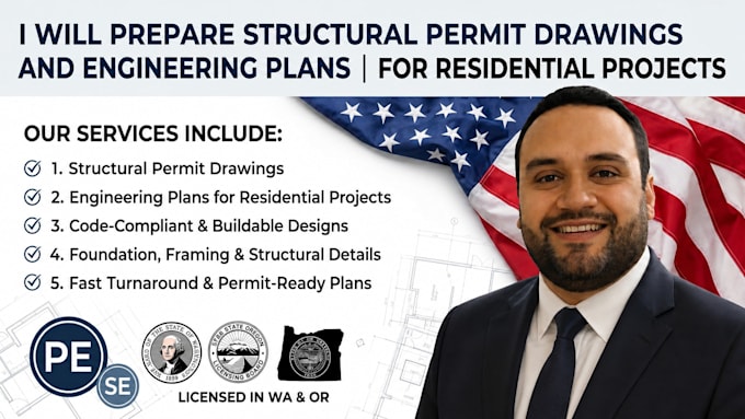 prepare structural permit drawings and engineering plans for residential project
