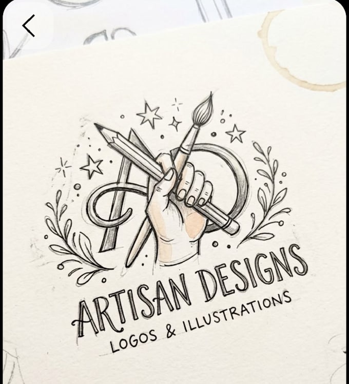 draw hand drawn pencil logo sketch