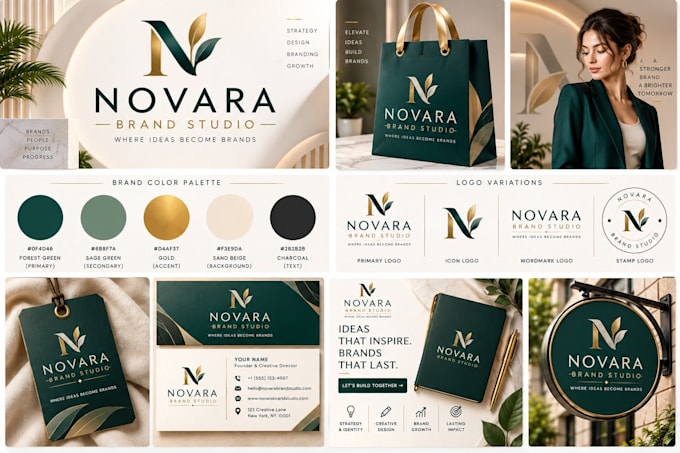 design timeless brand identity,visual identity, brand guidelines and brand board