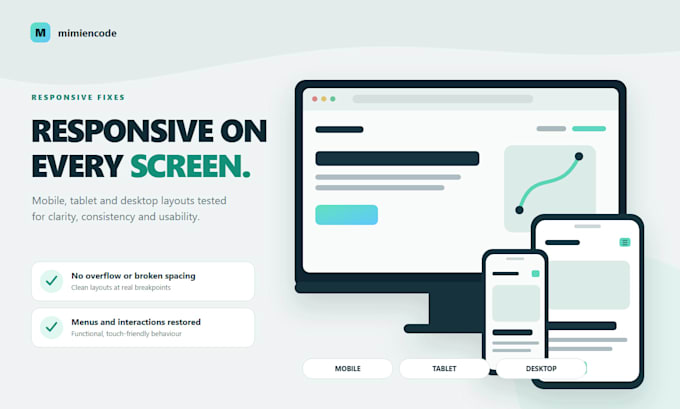 fix website bugs, responsive design, and layout issues