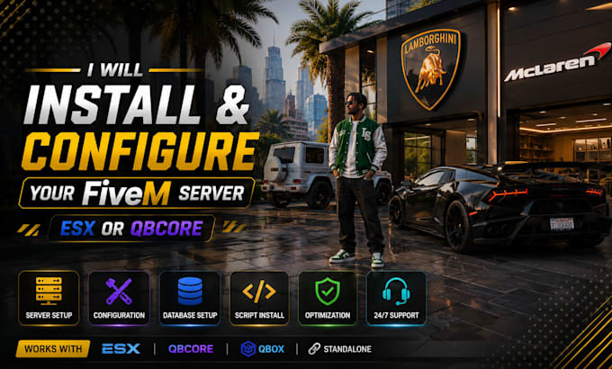install and configure your fivem esx or qbcore server