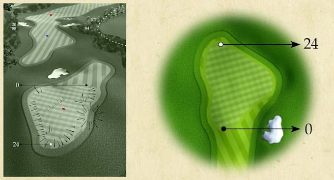 design 3d golf course, putting green, golf landscape with 3d realistic image