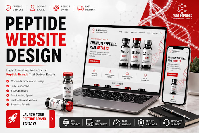 build peptide website peptide store research peptide woocommerce peptide website
