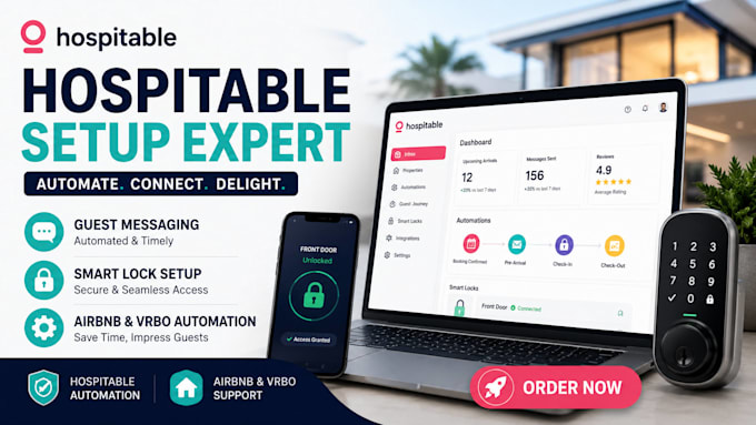 setup hospitable automation smart lock and airbnb guest journey