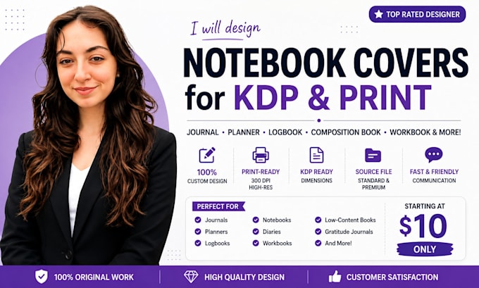 design aesthetic notebook covers for amazon KDP and print