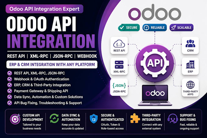 odoo API integration rest api erp crm webhook oauth xml rpc json api development
