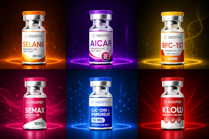 product label design, label design, peptide label, vial label design