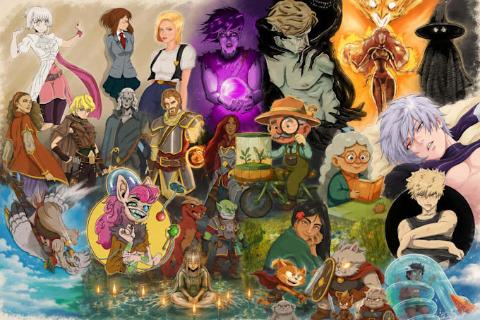 draw character illustrations, fan art and portraits fast delivery