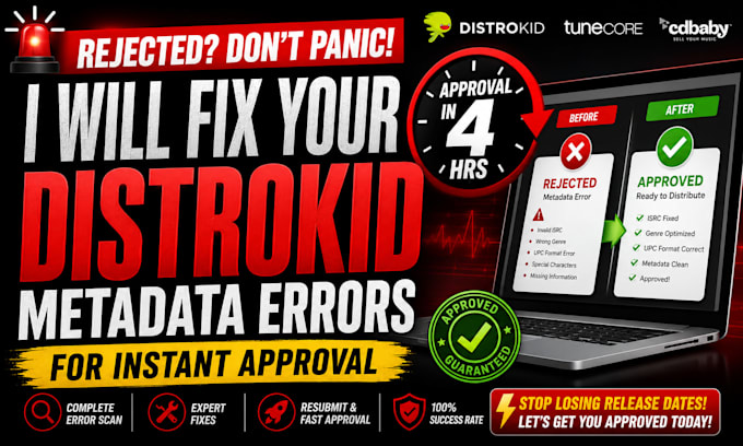 fix your distrokid metadata errors for instant approval