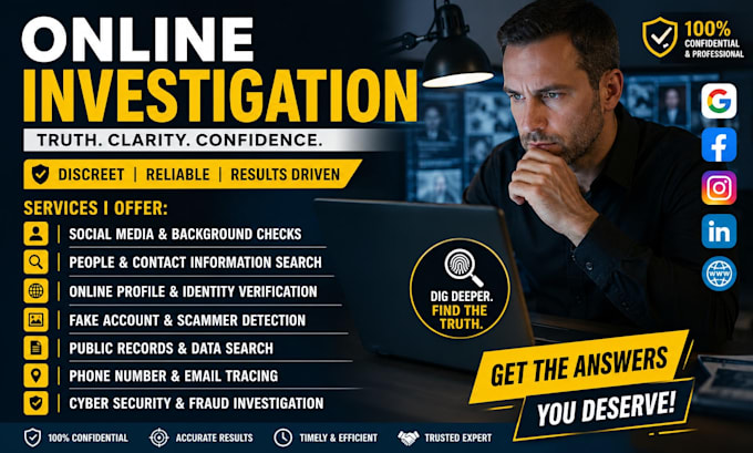 be your online investigation consultant for digital intelligence