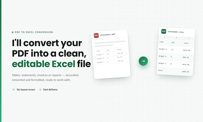 convert PDF to excel, spreadsheet, CSV, or google sheets