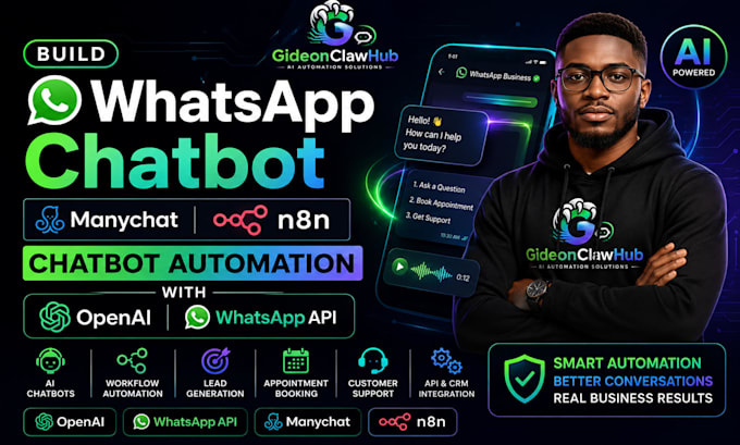 build whatsapp chatbot manychat n8n chatbot automation with openai whatsapp API