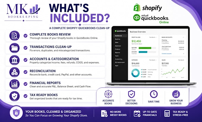 clean up your shopify quickbooks online bookkeeping