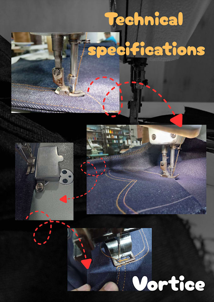 denim tech pack and construction sheets