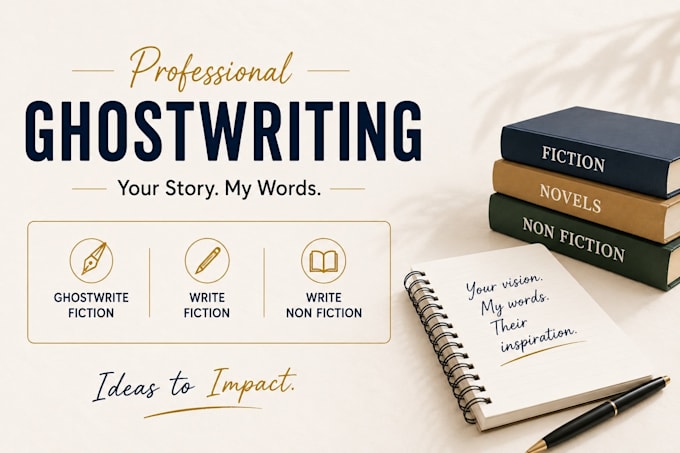 do ghostwrite fiction, write fiction, non fiction