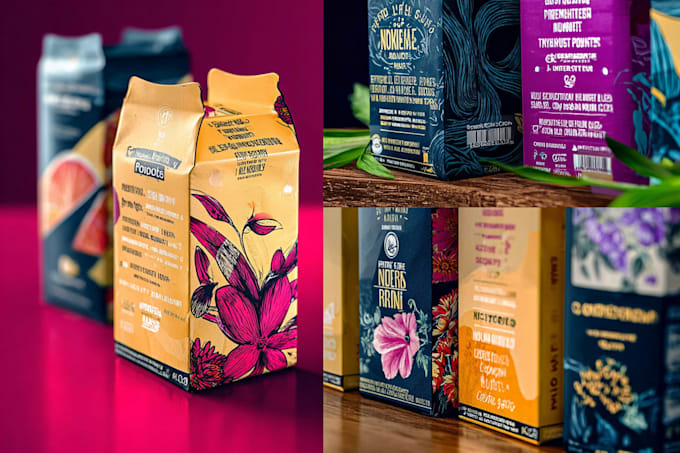 do brand product packaging box design, amazon package, label, pouch