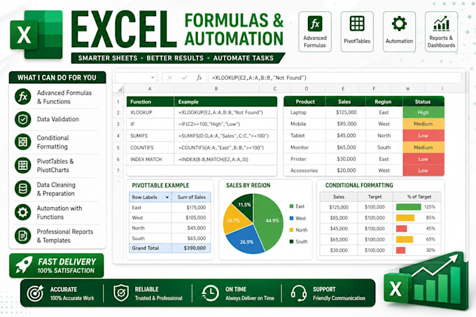 automate microsoft excel tasks using formulas and functions