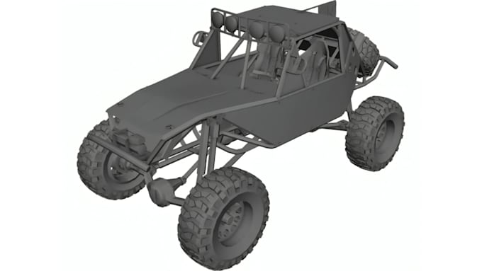 off road buggy rock crawler chassis frame cad, step dxf solidworks fabrication