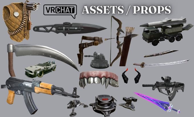 create custom vrchat assets, props, accessories, weapons or world assets