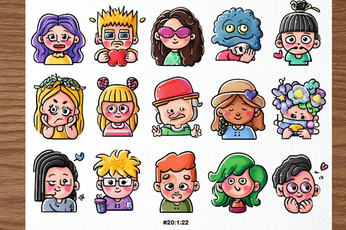 create cute individual stickers for whatsapp telegram or printing