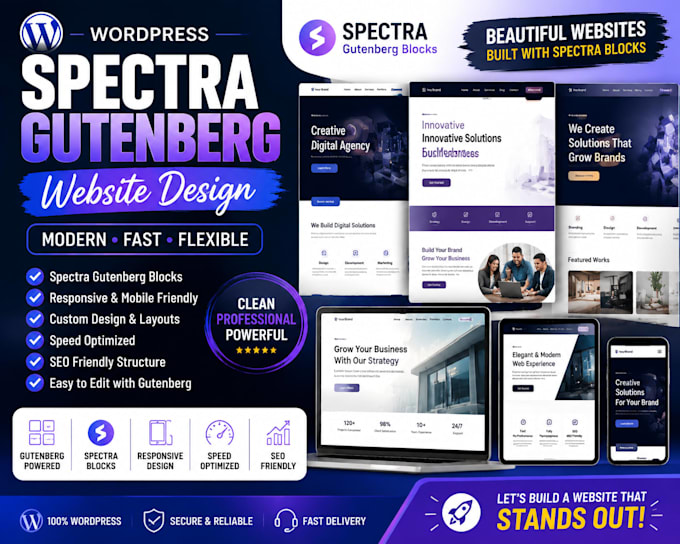 build a modern wordpress website using spectra gutenberg blocks