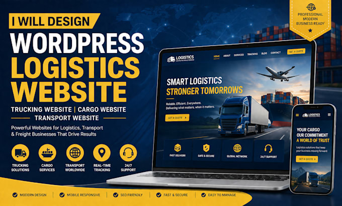 design wordpress logistics website, trucking website, cargo, transport website