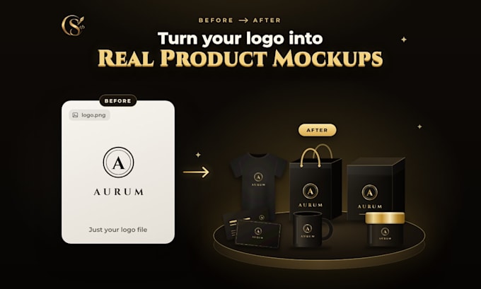 design custom product mockups with your logo and branding
