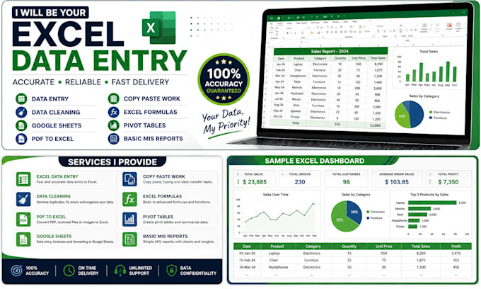 do excel data entry, data cleaning, formatting and mis reports