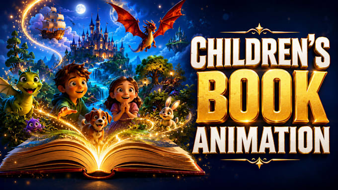 do book animation and children book trailer in cinematic 3d animation