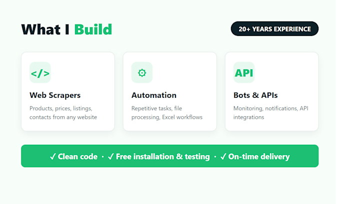build a python automation script, bot, or web scrape