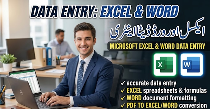 be your expert in microsoft excel and word data entry