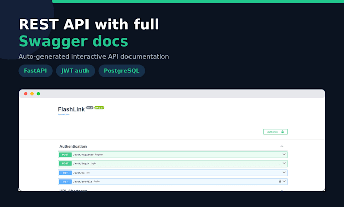 build fastapi rest API for your app