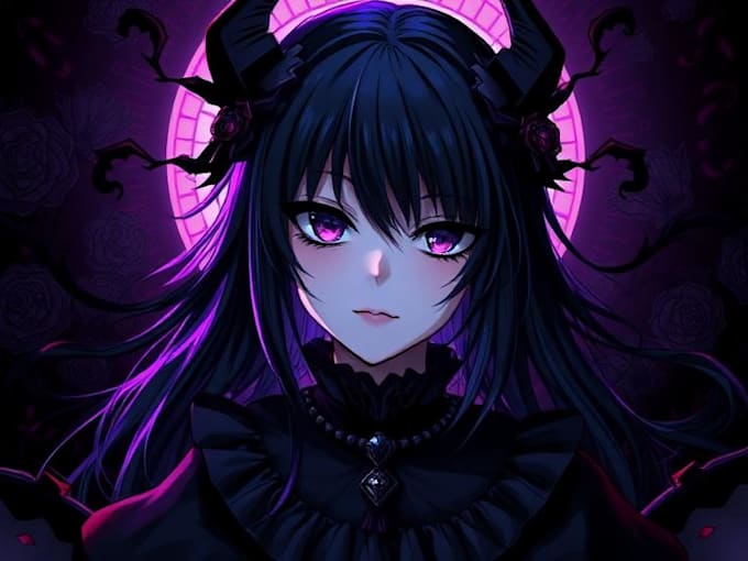 draw dark gothic anime illustrations and characters