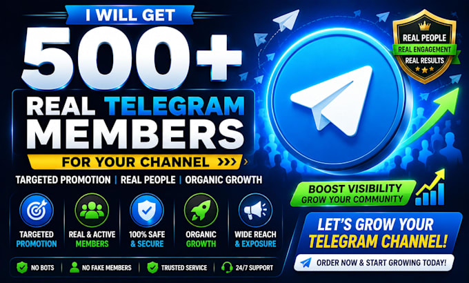 get 500 real telegram members for your channel