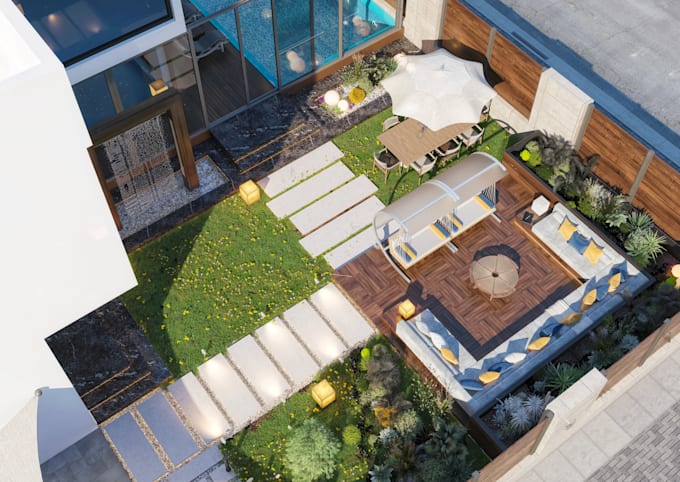 design a photorealistic 3d landscape with execution plans