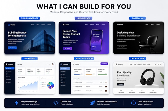 build a modern responsive website or web application