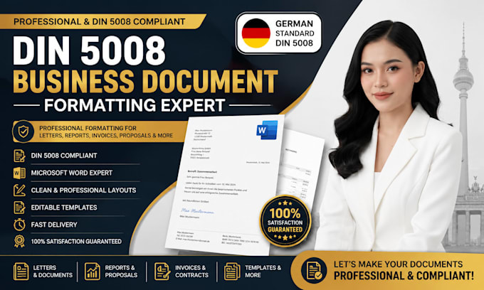 format german business documents using din 5008 standards,word document template