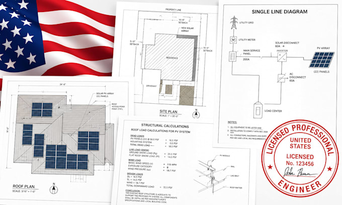prepare solar permit plans, structural calculations and slds