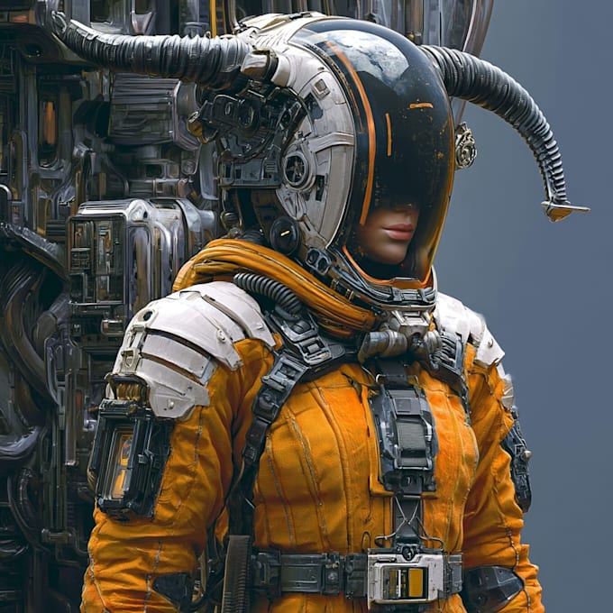 a sci fi character illustration or sci fi character