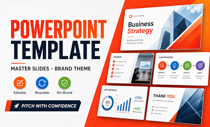 design powerpoint template, master slides for reusable brand presentation theme