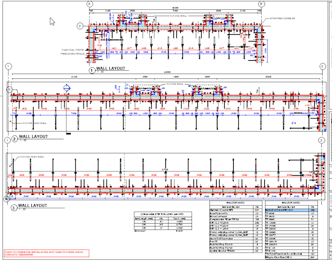 create revit 3d formwork layouts, drawings and material takeoffs