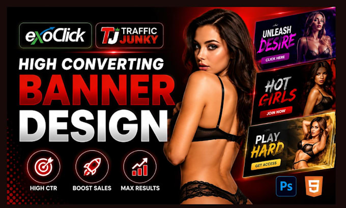 design high converting exoclick trafficjunky and display ad banners